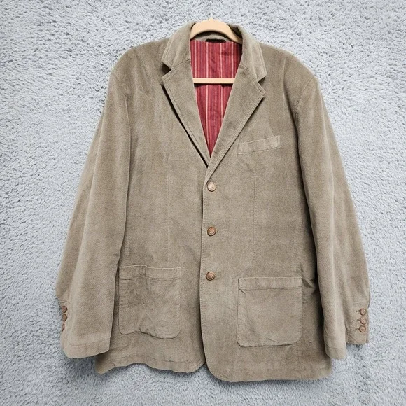 Vintage Royal Air Force RAF Blazer Mens 46R Brown 100% Cotton Waffle Knit Jacket - Picture 2 of 16